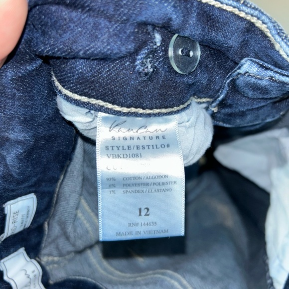 Kids/Girl’s Size 12 Jeans, blue denim pants, used - Picture 4 of 4